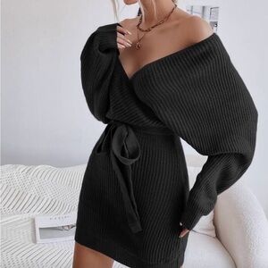 Black sweater dress